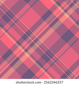 Dreamy vector plaid texture, repeating pattern tartan background. Diwali textile fabric seamless check in red and pastel colors palette.