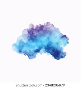 Dreamy watercolor cloud art, blending blue and purple hues with artistic strokes