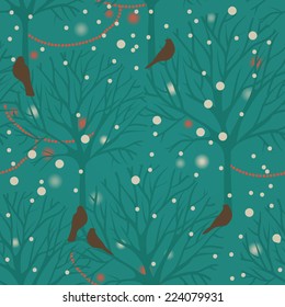 dreamy xmas seamless pattern, vector illustration
