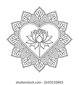 Dreamy Zen Circle Mandala Coloring Book Page