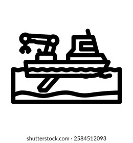 dredger ship transport marine line icon vector. dredger ship transport marine sign. isolated contour symbol black illustration