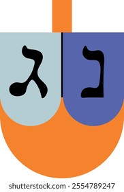 Dreidel - Hanukkah decoration, icon, design element. Isolated flat vector illustration.