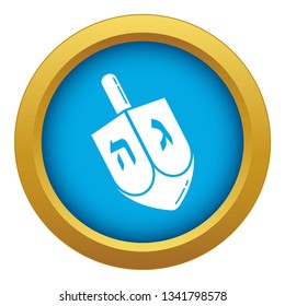 Dreidel icon blue vector isolated on white background for any design