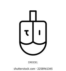 dreidel icon. Line Art Style Design Isolated On White Background