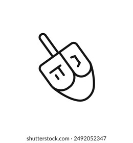 dreidel icon outline collection in black and on white background