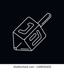 Dreidel icon. Outline illustration of Dreidel vector icon for web and advertising isolated on black background. Element of culture and traditions
