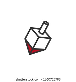 Icono de Dreidel. Icono de vector de esquema para diseño web aislado en fondo blanco