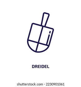 dreidel icon from religion collection. Thin linear dreidel, hanukkah, jewish outline icon isolated on white background. Line vector dreidel sign, symbol for web and mobile