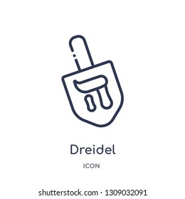 dreidel icon from religion outline collection. Thin line dreidel icon isolated on white background.