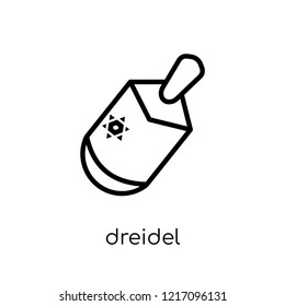 Dreidel icon. Trendy modern flat linear vector Dreidel icon on white background from thin line Religion collection, editable outline stroke vector illustration