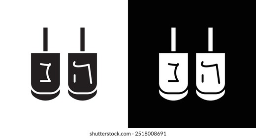 dreidel icon Vector flat thin line illustration