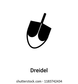 Dreidel icon vector isolated on white background, logo concept of Dreidel sign on transparent background, filled black symbol