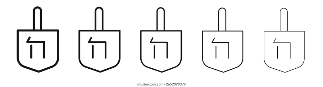 Signo de ilustración de conjunto de contorno de Vector de icono de Dreidel