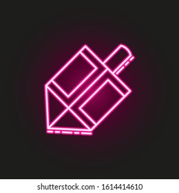 Dreidel neon style icon. Simple thin line, outline vector of judaism icons for ui and ux, website or mobile application