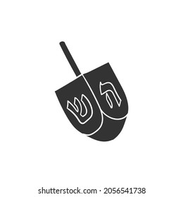 Dreidel Religion Icon Silhouette Illustration. Israel Holiday Vector Graphic Pictogram Symbol Clip Art. Doodle Sketch Black Sign.