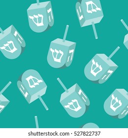 Dreidel seamless pattern for Hanukkah. EPS 10 vector.