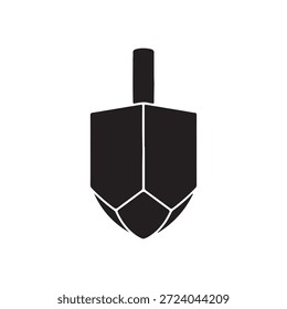 Ilustración vectorial de la silueta de Dreidel sobre fondo blanco