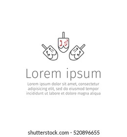 Dreidels. Vector sign for web graphics.