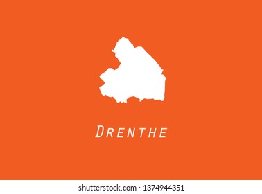 Drenthe outline map Netherlands shape Holland
