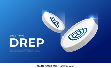 Drep coin cryptocurrency concept banner.