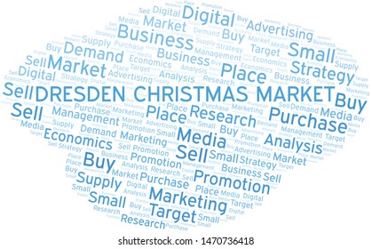 Dresden Christmas Market word cloud. Vector made with text only