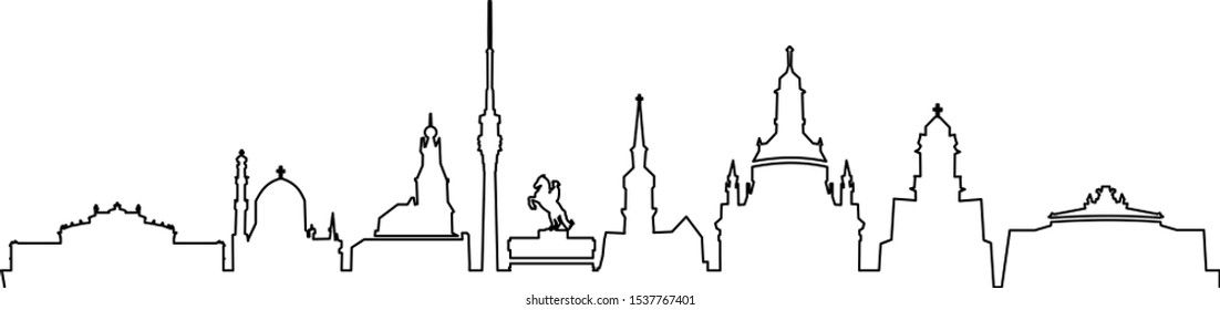 Dresden City Skyline Cityscape Vector