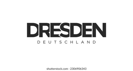 Dresden Deutschland, modern and creative vector illustration design featuring the city of Germany as a graphic symbol and text element