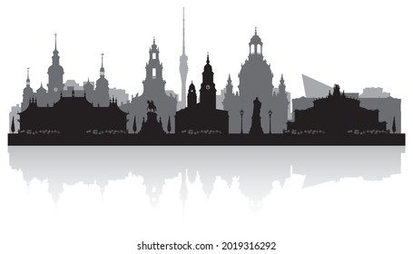 Dresden Germany city skyline vector silhouette illustration