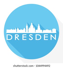 Dresden Germany Flat Icon Skyline Silhouette Design City Vector Art.