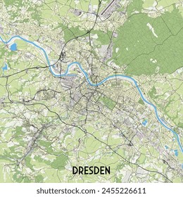 Dresden, Alemania mapa poster art