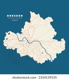 Dresden - Germany map vector poster flyer	