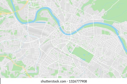 Dresden, Germany printable street map in classic style colors with all relevant motorways, roads and railways. Use this map for any kind of digital info graphics and print publication.