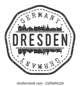 Dresden, Germany Stamp Skyline Postmark. Silhouette Postal Passport. City Round Vector Icon. Vintage Postage Design.