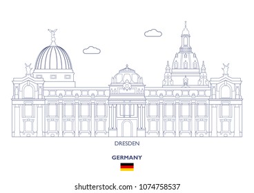 Dresden Linear City Skyline,  Germany