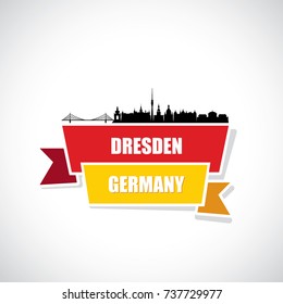 Dresden skyline - Germany - vector illustration