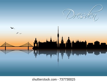 Dresden skyline - Germany - vector illustration