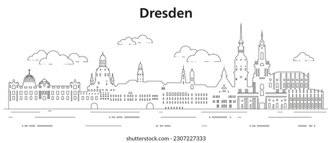 Ilustración vectorial de la línea aérea de Dresden