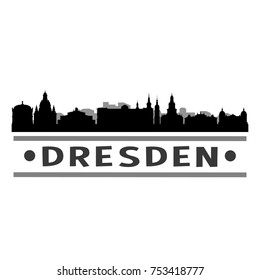 Dresden Skyline Silhouette Stamp City Design Vector Art