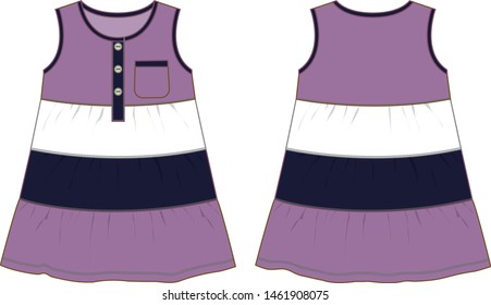 dress for baby girl vector template