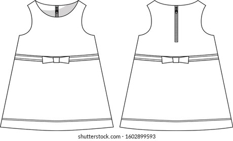 dress for baby girl vector template panttern