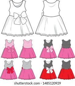 dress for baby girl vector tempplate pattern