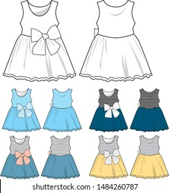 Dress For Baby Gril Vector Template