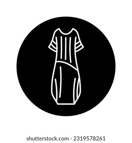 Dress with balloon black line icon. Pictogram for web page, mobile app, promo.