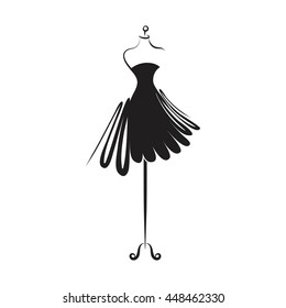 a dress black mannequin illustration