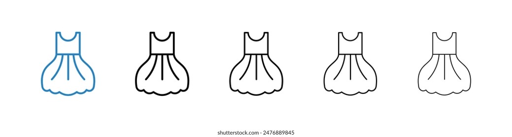 Dress black and white vector icon