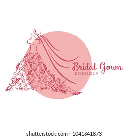 Dress Boutique Bridal Floral Logo Template Illustration Design Vector
