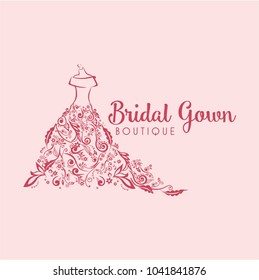 Dress Boutique Bridal Floral Logo Template Illustration Design Vector