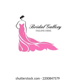 Dress Boutique Bridal Logo Illustration Vector Floral Design 