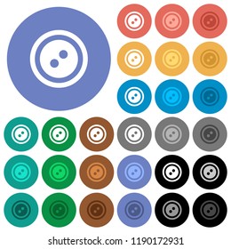 Dress button with 2 holes multi colored flat icons on round backgrounds. Included white, light and dark icon variations for hover and active status effects, and bonus shades.