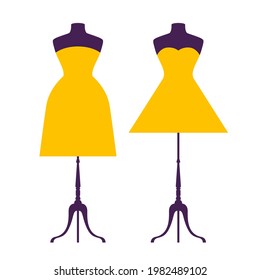 Dress cartoon flat silhouette pattern background for use in design